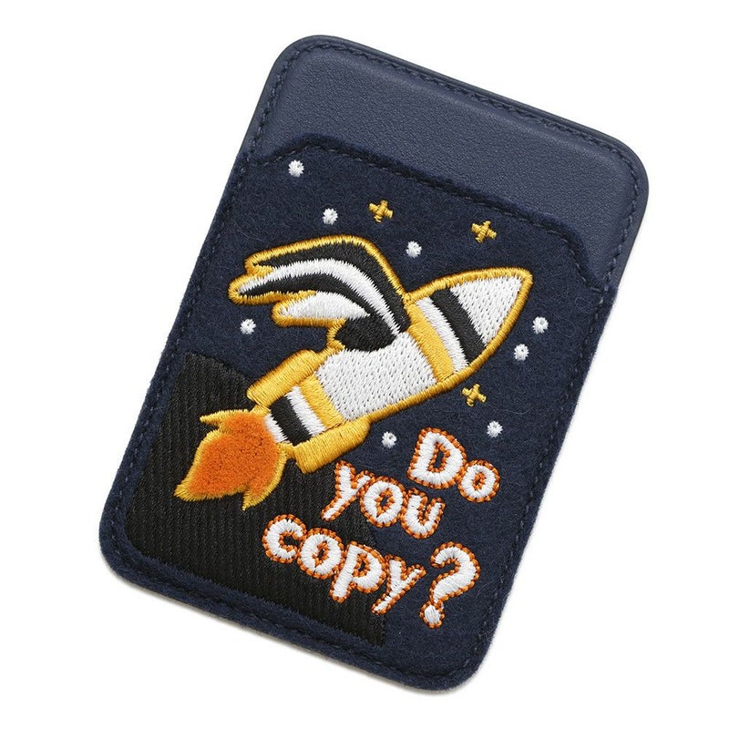 エルメス カードケース MagSafe エマン Do You Copy？ ブルーネイビー/マルチカラー スイフト/フェルト W刻印 マグセーフ