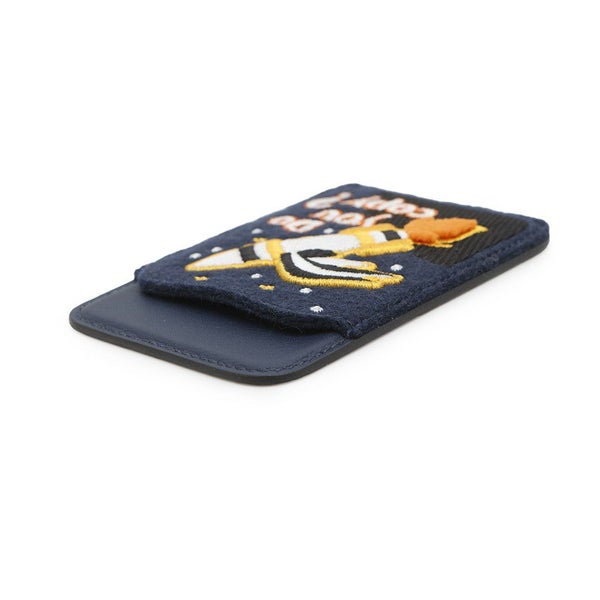 エルメス カードケース MagSafe エマン Do You Copy？ ブルーネイビー/マルチカラー スイフト/フェルト W刻印 マグセーフ