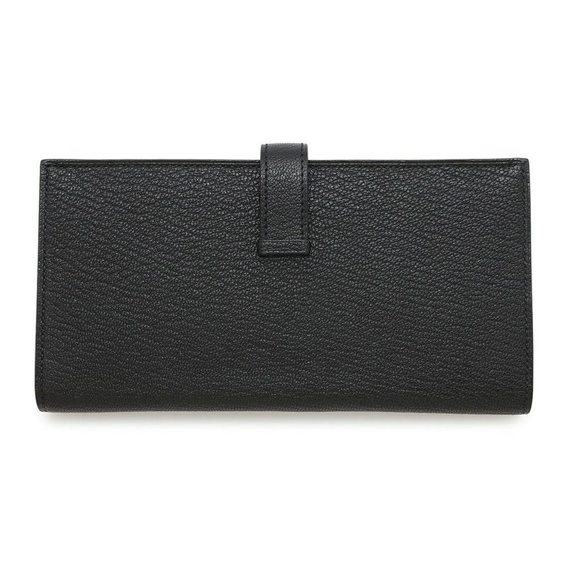 エルメス 長財布 ベアンスフレ ブラック/ゴールド金具 シェブルミゾル U刻印 財布 シェーブル 黒