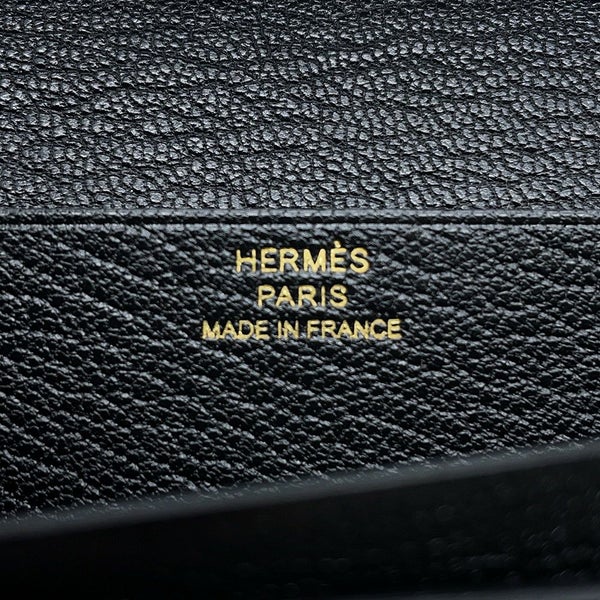 エルメス 長財布 ベアンスフレ ブラック/ゴールド金具 シェブルミゾル U刻印 財布 シェーブル 黒