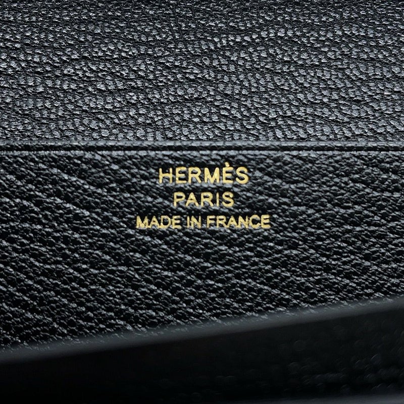 エルメス 長財布 ベアンスフレ ブラック/ゴールド金具 シェブルミゾル U刻印 財布 シェーブル 黒