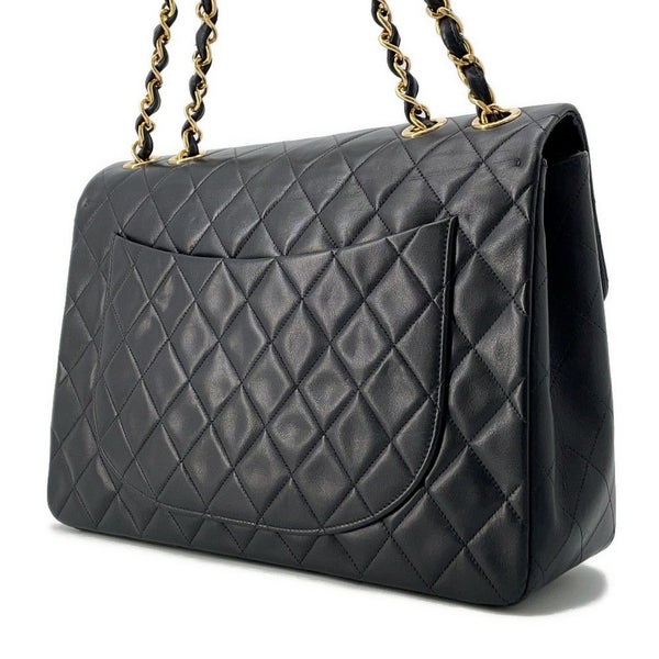 シャネル チェーンショルダーバッグ デカマトラッセ34 ココマーク ラムスキン A01094 CHANEL 黒