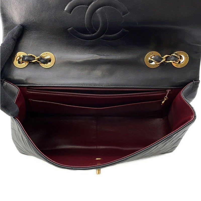 シャネル チェーンショルダーバッグ デカマトラッセ34 ココマーク ラムスキン A01094 CHANEL 黒