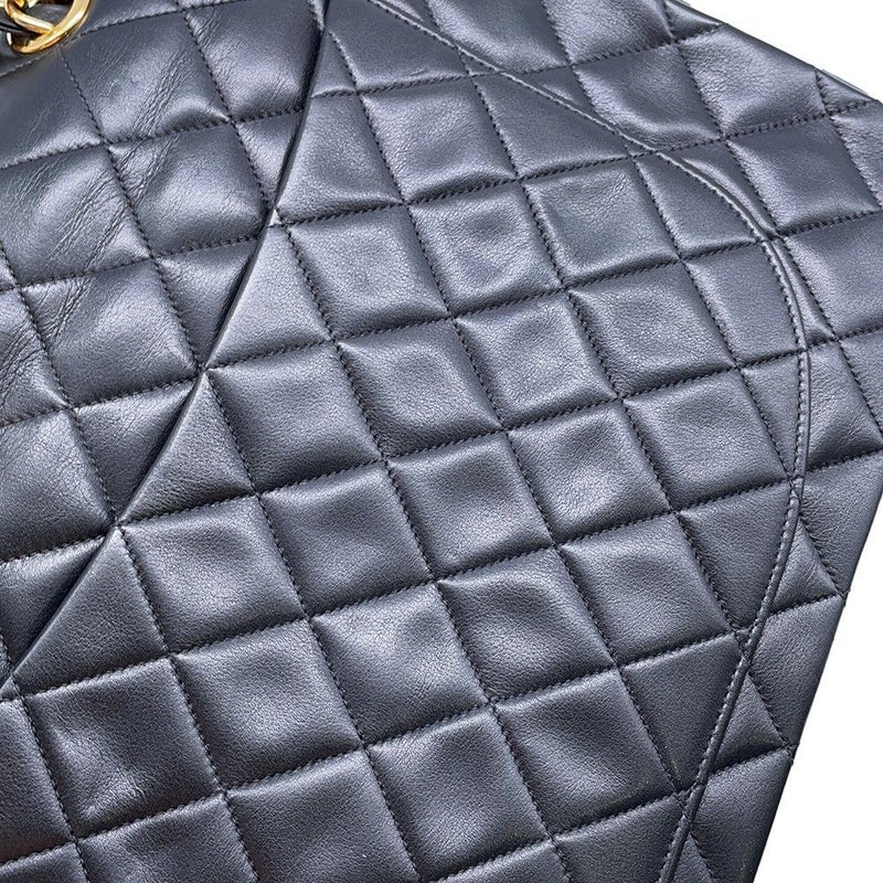 シャネル チェーンショルダーバッグ デカマトラッセ34 ココマーク ラムスキン A01094 CHANEL 黒