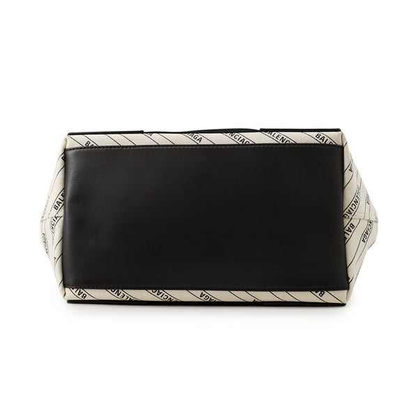 バレンシアガ トートバッグ ネイビーカバス S ポーチ付 339933 BALENCIAGA 白 黒