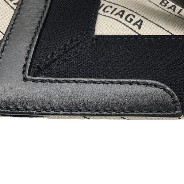 バレンシアガ トートバッグ ネイビーカバス S ポーチ付 339933 BALENCIAGA 白 黒