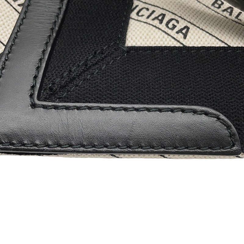 バレンシアガ トートバッグ ネイビーカバス S ポーチ付 339933 BALENCIAGA 白 黒
