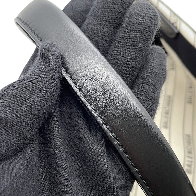 バレンシアガ トートバッグ ネイビーカバス S ポーチ付 339933 BALENCIAGA 白 黒