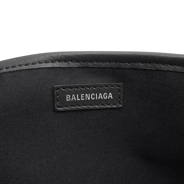 バレンシアガ トートバッグ ネイビーカバス S ポーチ付 339933 BALENCIAGA 白 黒