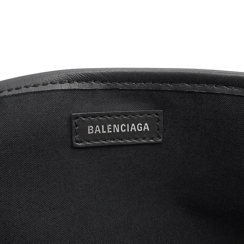 バレンシアガ トートバッグ ネイビーカバス S ポーチ付 339933 BALENCIAGA 白 黒