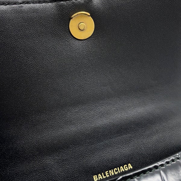 バレンシアガ ハンドバッグ アワーグラス XS 型押しレザー 592833 BALENCIAGA 2wayショルダーバッグ 黒