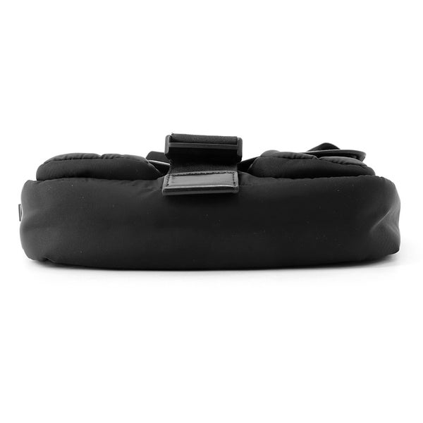 プラダ ショルダーバッグ Re-Nylon ナイロン ブラッシュドレザー 1BD295 PRADA 黒