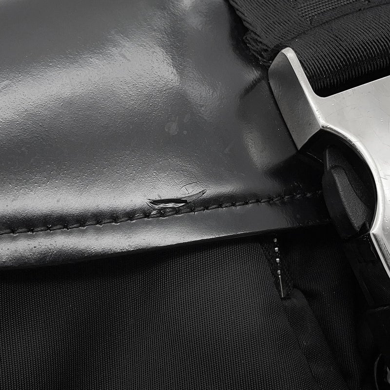 プラダ ショルダーバッグ Re-Nylon ナイロン ブラッシュドレザー 1BD295 PRADA 黒
