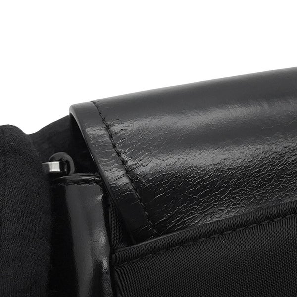 プラダ ショルダーバッグ Re-Nylon ナイロン ブラッシュドレザー 1BD295 PRADA 黒