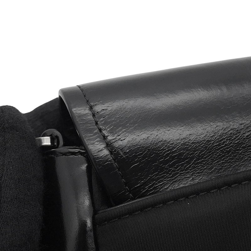 プラダ ショルダーバッグ Re-Nylon ナイロン ブラッシュドレザー 1BD295 PRADA 黒
