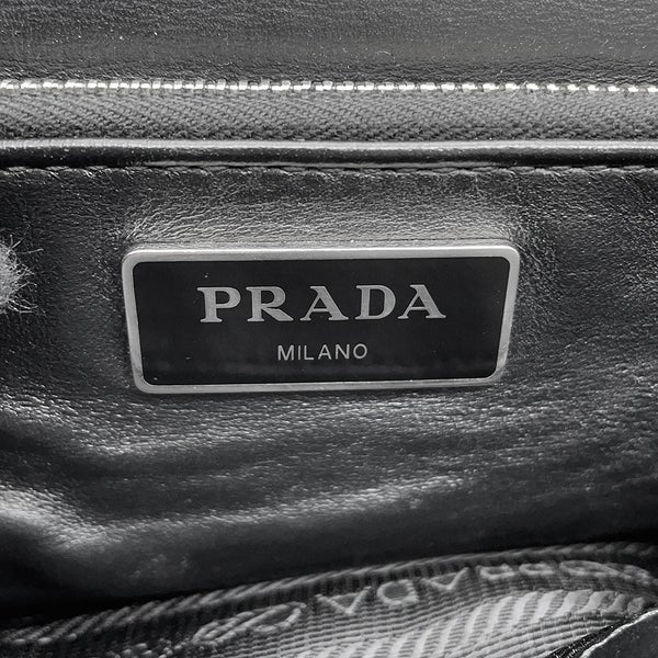 プラダ ショルダーバッグ Re-Nylon ナイロン ブラッシュドレザー 1BD295 PRADA 黒