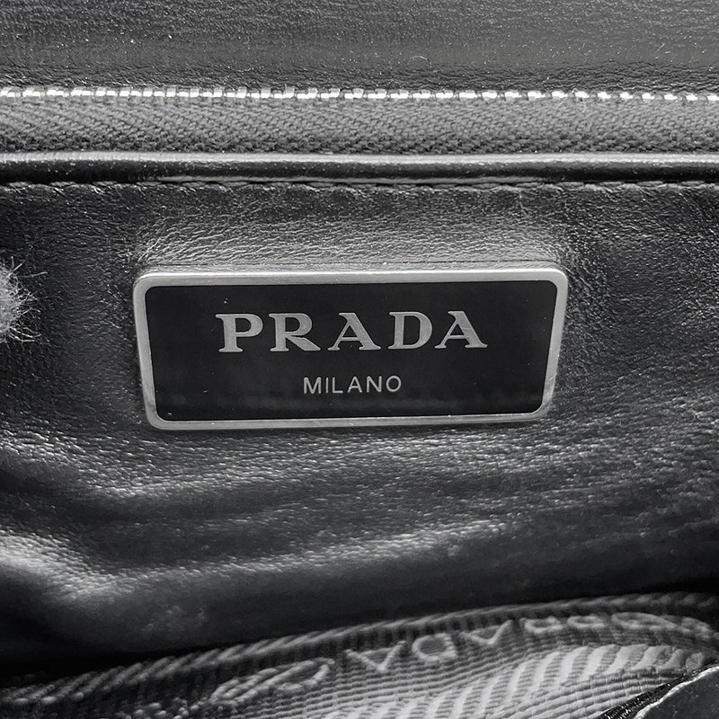 プラダ ショルダーバッグ Re-Nylon ナイロン ブラッシュドレザー 1BD295 PRADA 黒