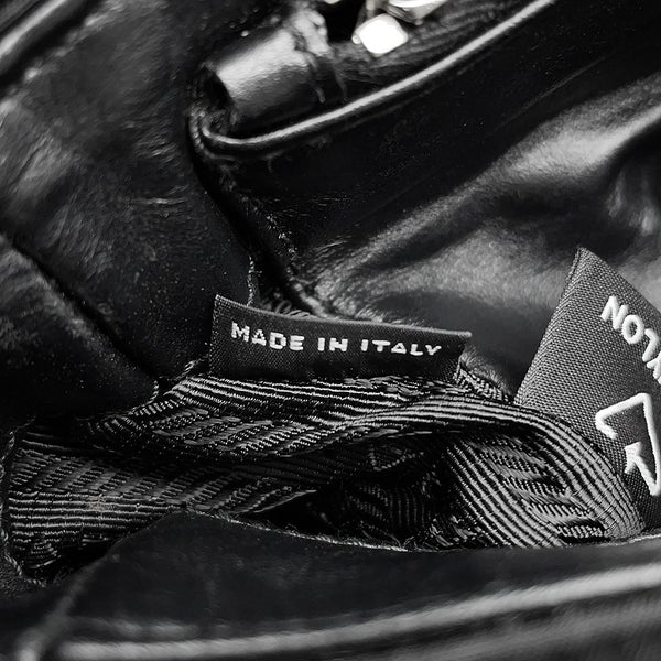 プラダ ショルダーバッグ Re-Nylon ナイロン ブラッシュドレザー 1BD295 PRADA 黒