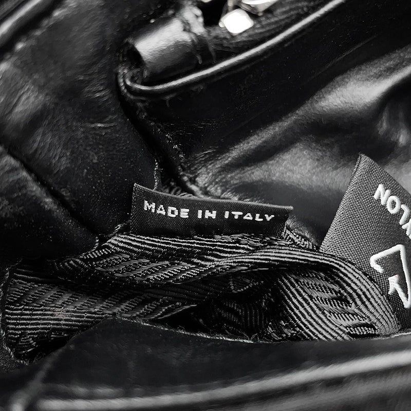 プラダ ショルダーバッグ Re-Nylon ナイロン ブラッシュドレザー 1BD295 PRADA 黒