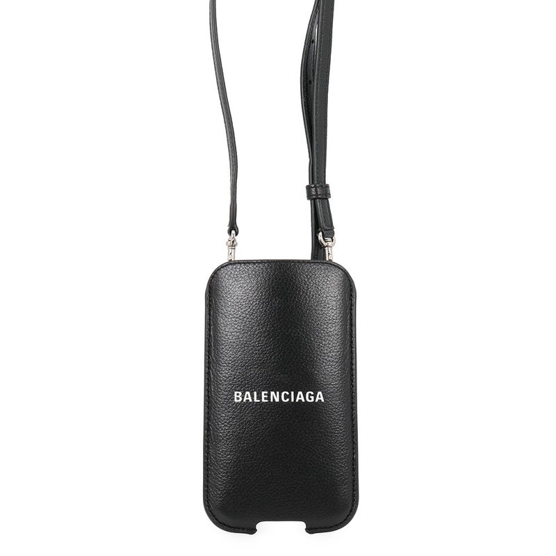 バレンシアガ フォンホルダー レザー 718495 BALENCIAGA スマホポーチ 黒