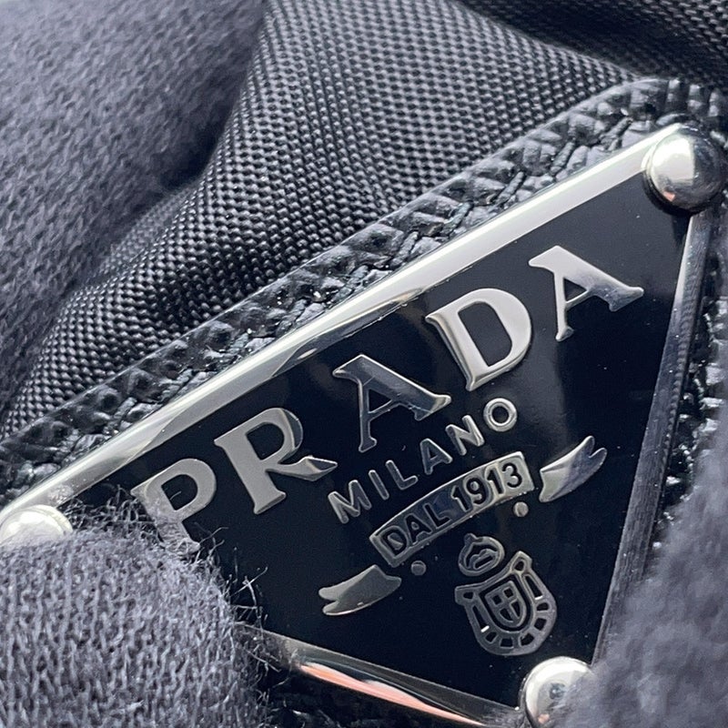 プラダ シュシュ トライアングルロゴ ナイロン 1IF015 PRADA ヘアアクセサリー ヘアゴム 黒