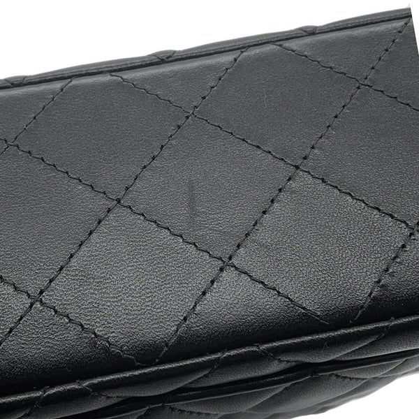 シャネル チェーンショルダーバッグ ココマーク マトラッセ ラムスキン A69900 CHANEL ミニ フラップ バッグ 黒