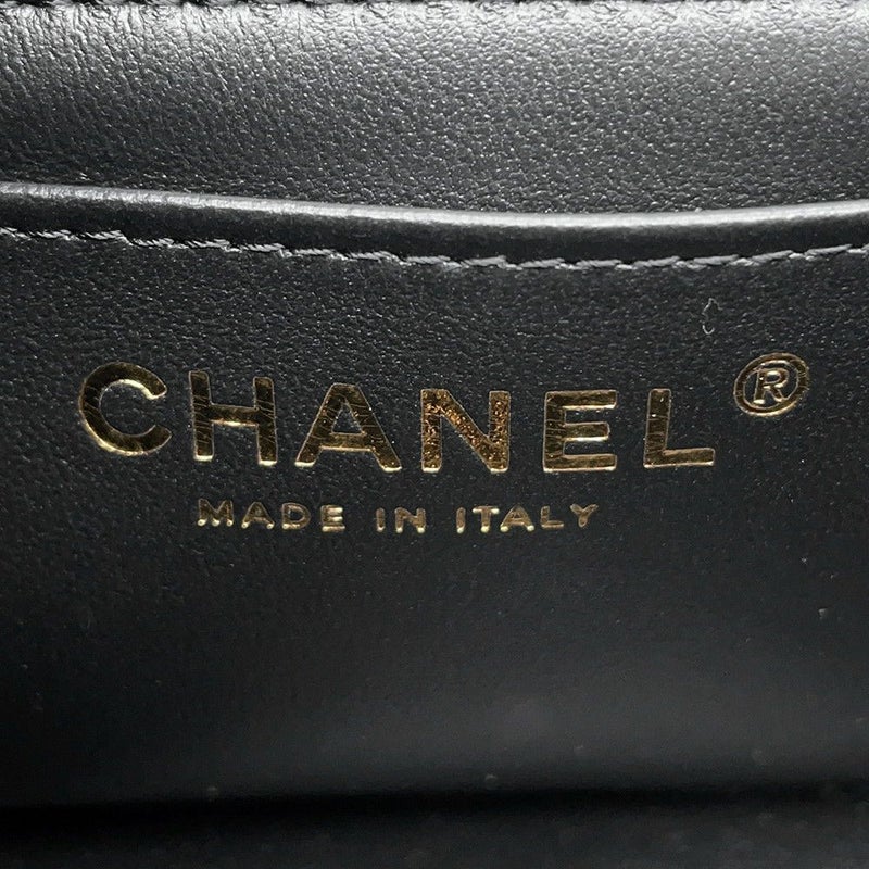 シャネル チェーンショルダーバッグ ココマーク マトラッセ ラムスキン A69900 CHANEL ミニ フラップ バッグ 黒