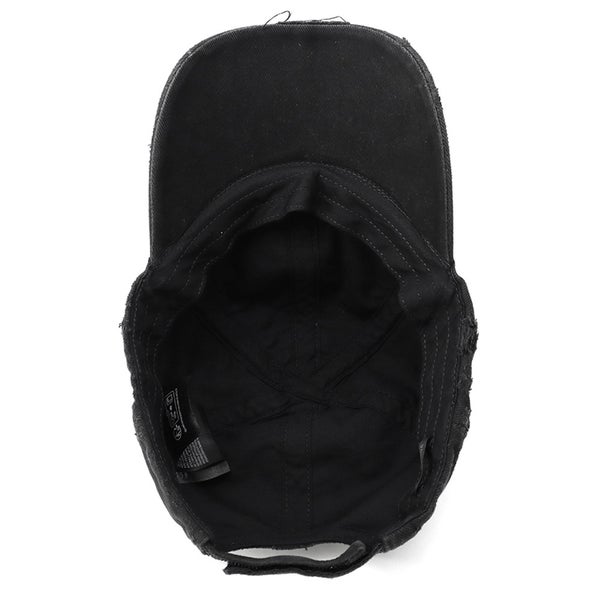 バレンシアガ キャップ ロゴ ダメージ ベースボールキャップ コットン サイズL BALENCIAGA 帽子 黒