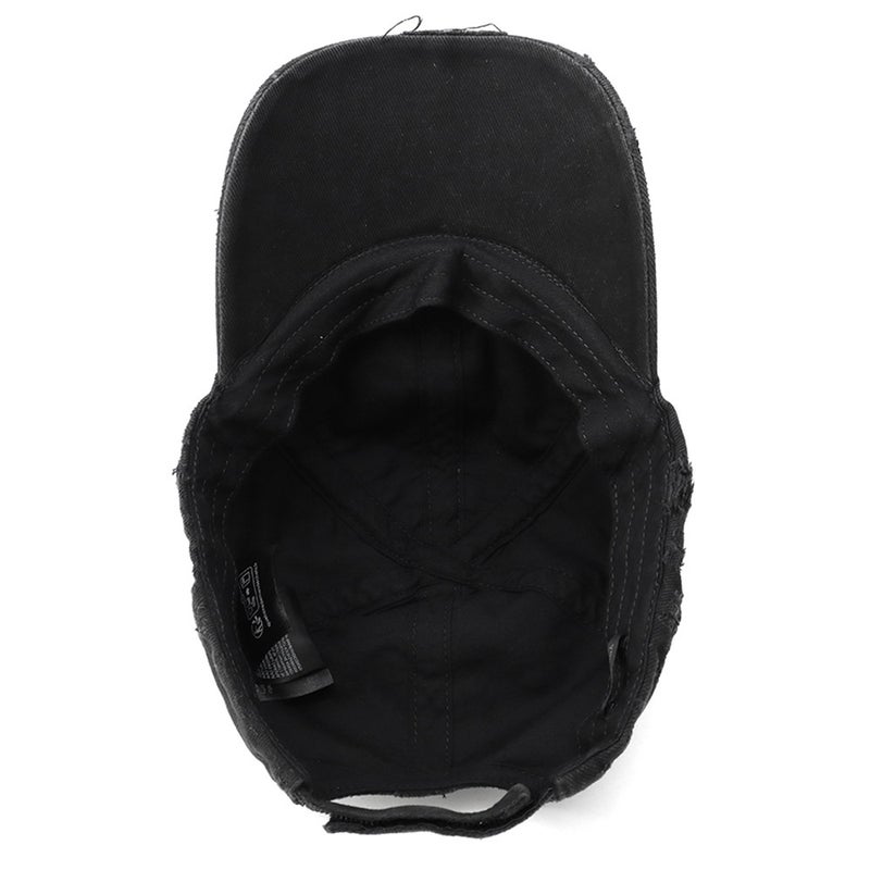 バレンシアガ キャップ ロゴ ダメージ ベースボールキャップ コットン サイズL BALENCIAGA 帽子 黒
