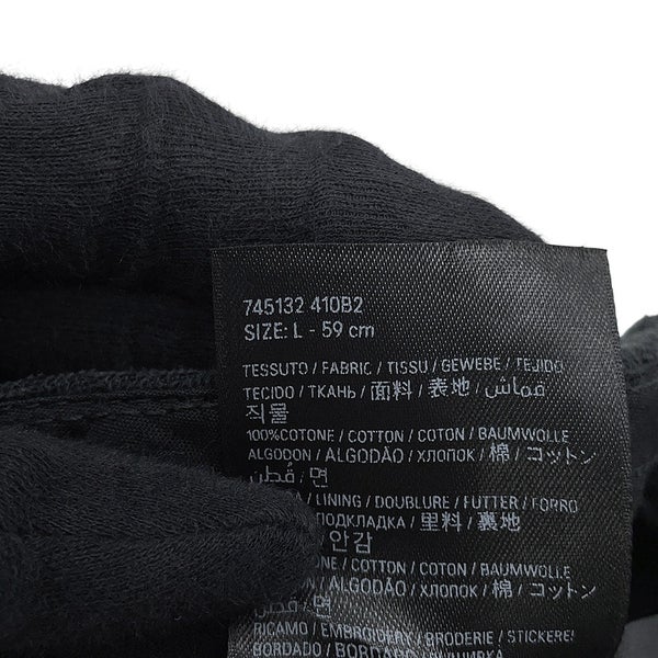 バレンシアガ キャップ ロゴ ダメージ ベースボールキャップ コットン サイズL BALENCIAGA 帽子 黒