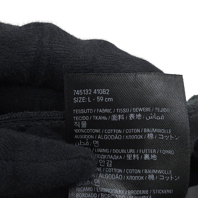 バレンシアガ キャップ ロゴ ダメージ ベースボールキャップ コットン サイズL BALENCIAGA 帽子 黒