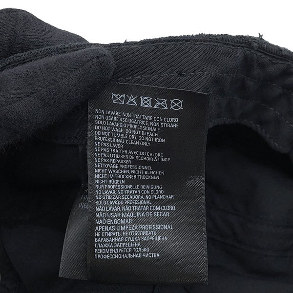 バレンシアガ キャップ ロゴ ダメージ ベースボールキャップ コットン サイズL BALENCIAGA 帽子 黒
