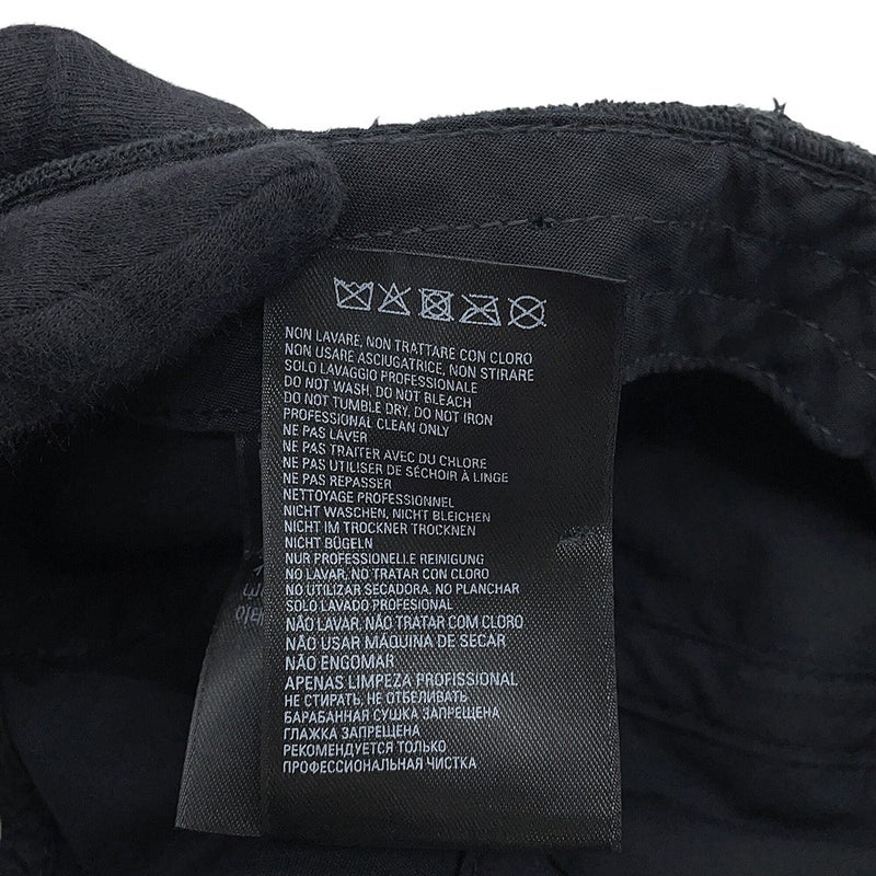 バレンシアガ キャップ ロゴ ダメージ ベースボールキャップ コットン サイズL BALENCIAGA 帽子 黒