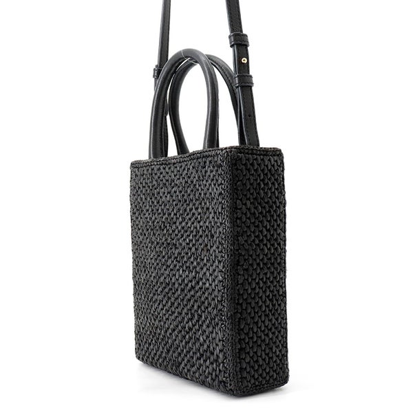 ロエベ ハンドバッグ スタンダード A5トート ラフィア/レザー A563S30X09 LOEWE 2wayショルダーバッグ 黒