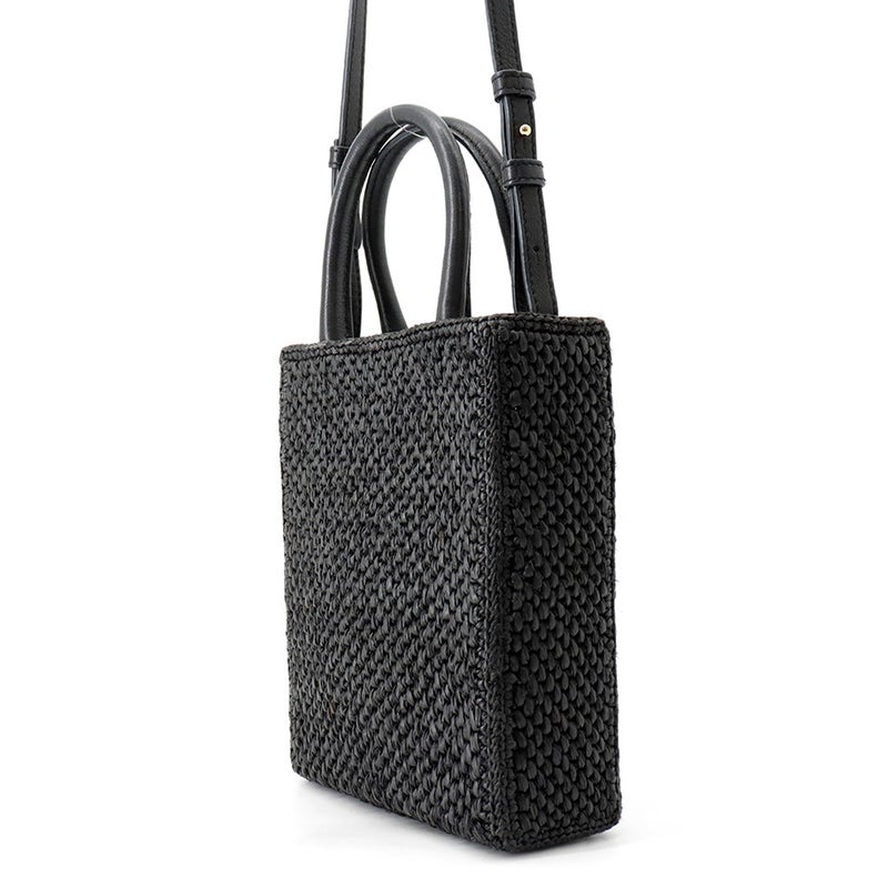 ロエベ ハンドバッグ スタンダード A5トート ラフィア/レザー A563S30X09 LOEWE 2wayショルダーバッグ 黒