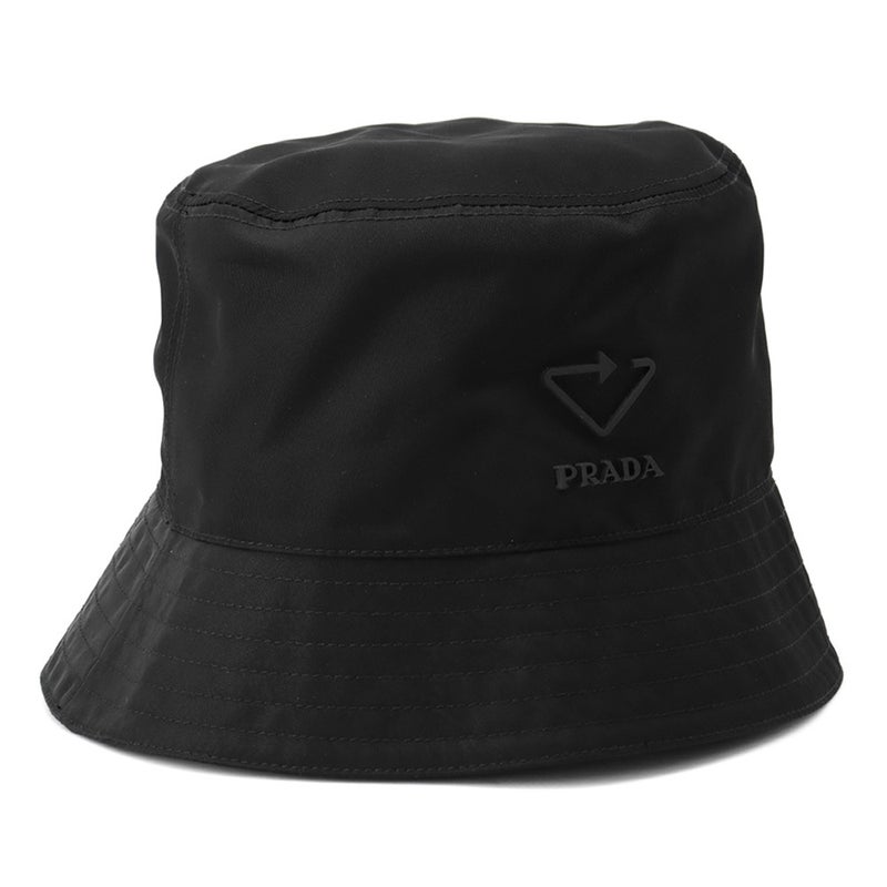 プラダ バケットハット Re-Nylon ロゴ サイズS 2HC137 PRADA 帽子 黒