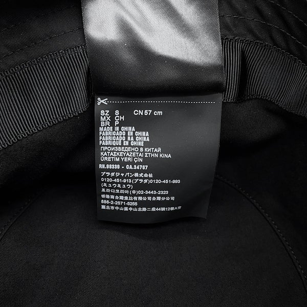 プラダ バケットハット Re-Nylon ロゴ サイズS 2HC137 PRADA 帽子 黒