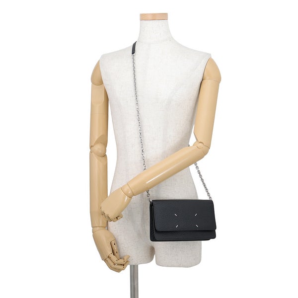 メゾンマルジェラ チェーンウォレット ４ステッチ グレイニーレザー SA3UI0008 Maison Margiela 財布 黒