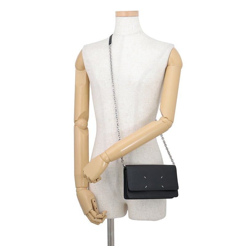 メゾンマルジェラ チェーンウォレット ４ステッチ グレイニーレザー SA3UI0008 Maison Margiela 財布 黒