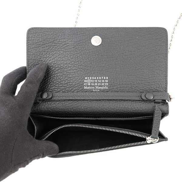 メゾンマルジェラ チェーンウォレット ４ステッチ グレイニーレザー SA3UI0008 Maison Margiela 財布 黒