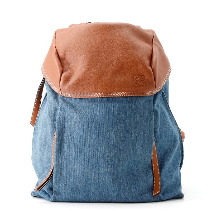 ロエベ リュック Tバックパック スモール デニム/レザー 316.28.P32 LOEWE バッグ