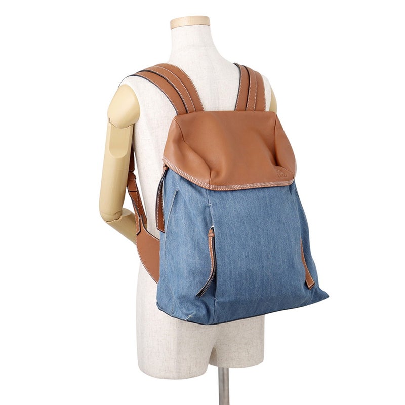 ロエベ リュック Tバックパック スモール デニム/レザー 316.28.P32 LOEWE バッグ