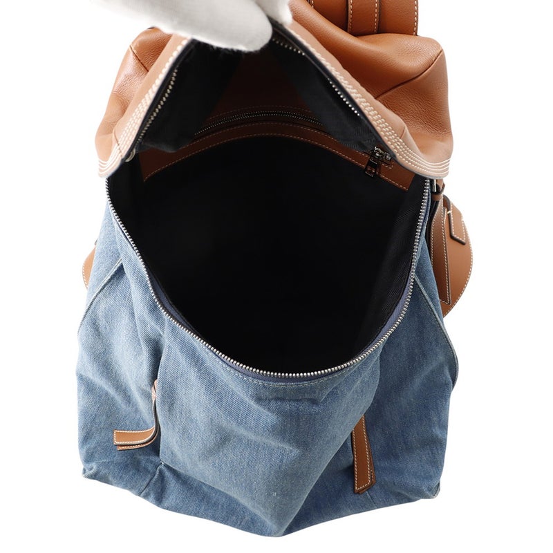 ロエベ リュック Tバックパック スモール デニム/レザー 316.28.P32 LOEWE バッグ
