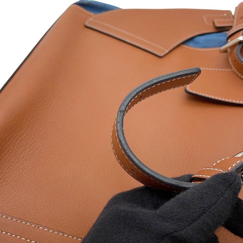 ロエベ リュック Tバックパック スモール デニム/レザー 316.28.P32 LOEWE バッグ