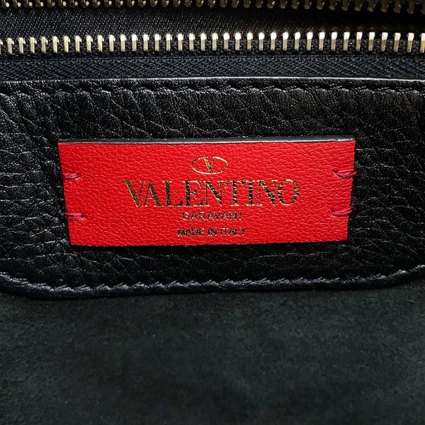 ヴァレンティノ・ガラヴァーニ トートバッグ ロックスタッズ ペット レザー VALENTINO リカルド・クシマノ 黒 白