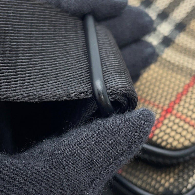 バーバリー ショルダーバッグ ノバチェック メッシュ キャンバス/レザー BURBERRY 黒