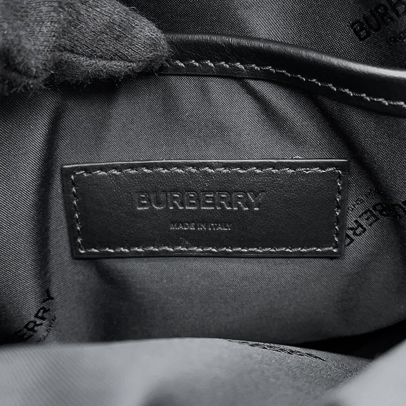 バーバリー ショルダーバッグ ノバチェック メッシュ キャンバス/レザー BURBERRY 黒