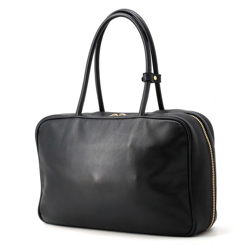 ミュウミュウ トートバッグ ボー バッグ ロゴ レザー 5BB117 Miu Miu 黒