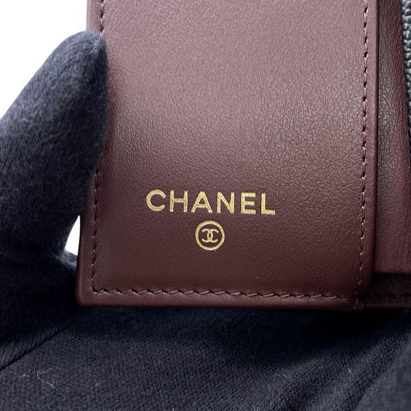 シャネル 三つ折り財布 マトラッセ ココマーク クラシック スモール フラップ ウォレット キャビアスキン AP0230 CHANEL 財布 黒