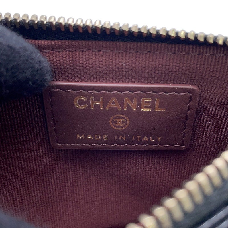 シャネル カードケース ココマーク マトラッセ クラシック ジップ キャビアスキン AP2570 CHANEL 黒